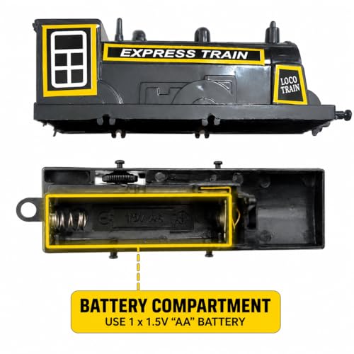 Image of Express Century Loco Train Set for Kids, Battery-Operated, with 1 Engine, 2 Coaches, 8 Tracks