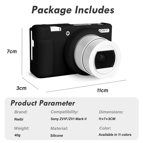 Rieibi ZV-1F Case, Soft Silicone Protective Camera Case for Sony ZV1F/ZV-1M2/ZV-1 Mark II, Lightweight Black - Image 2