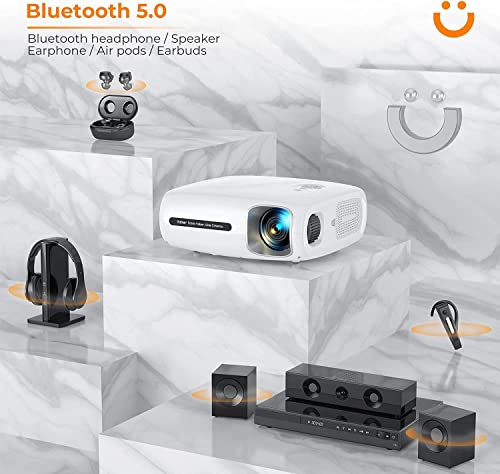 YABER Pro V7 12000L 5G WiFi Bluetooth Projector, Native 1080P Projector 4K Support, Auto 6D Keystone Correction &4P/4D, HD Movie Projectors Home&Outdoor Video 4K Projector for iOS/Android/TV Stick by YABER - Image 4