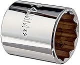Stanley Proto J5224M 3/8-Inch Drive Socket, 24mm, 12 Point