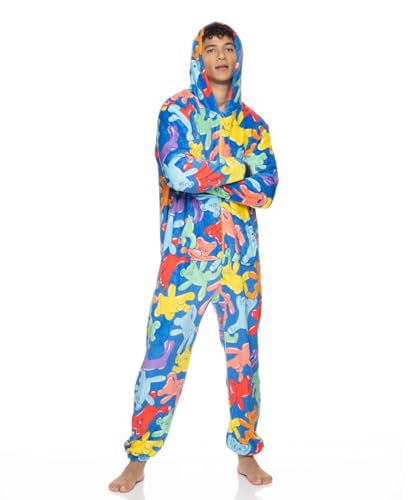JOE BOXER Mens Plush Onesie Pajamas, Gummy Bears Men