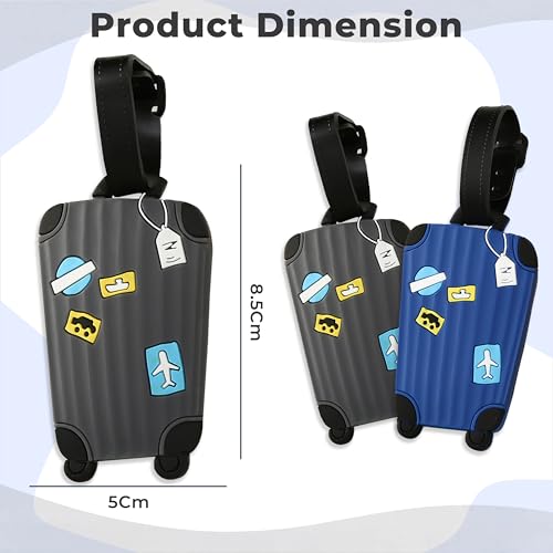 Image of Kraptick Travel Luggage Tags - Durable and Stylish Luggage Identification Tags for Suitcases Compact Name Tag for Luggage & Travel ID Label Tags for Suitcase & School Bags-(DMFP881)(Pack of 2)