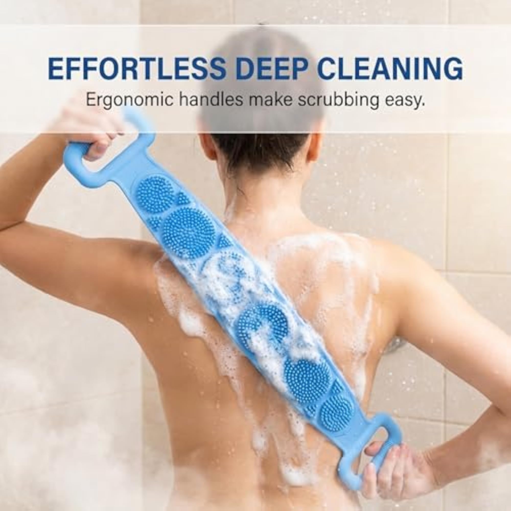 Silicone Body Back Scrubber for Deep Cleansing and Massage