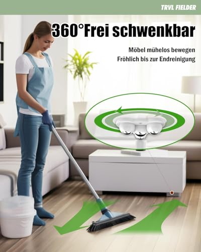 TRVL FIELDER Ruedas para muebles y electrodomésticos, universales, giratorias en 360°, 2.4 pulgadas, ruedas de acero autoadhesivas, para muebles pequeños, 4 unidades (negro) - imagen 3
