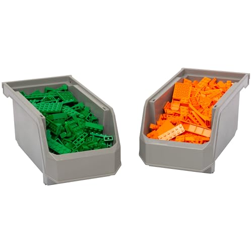 ReadySpace Plastic Containers for Organizing and Storage Bins for Closet, Kitchen, Office, Garage or Pantry Organization, Stackable Bins, Medium (11" x 5" x 5.5"), 8-Pack, Grey by ReadySpace - Image 9