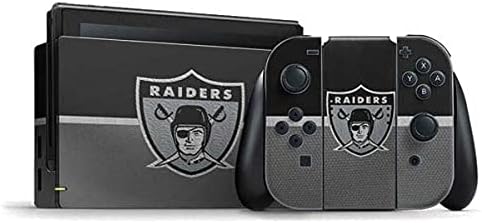 Skinit Decal Gaming Skin Compatible with Nintendo Switch Bundle - Officially Licensed NFL Las Vegas Raiders Distressed Design