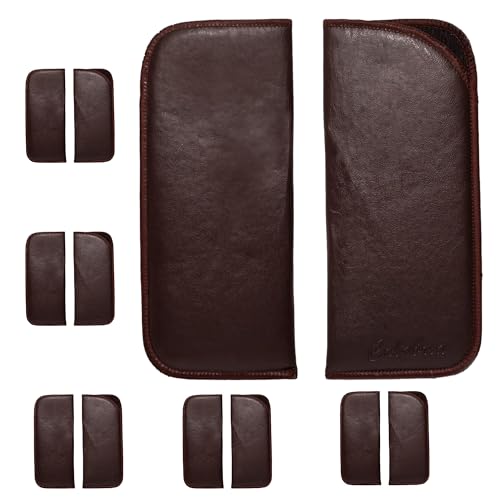 Image of Calabria Mens Slim Half-Clip Case in Black or Brown (Brown (No-Clip)) - 12PACK