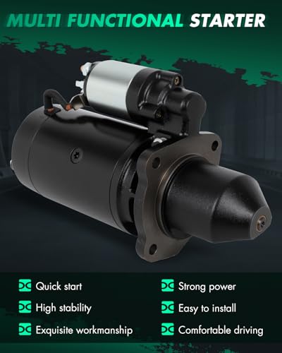 Image of SCITOO Starter Motor fit for Hyster H-110-150F 1980-2006 All Perkins Diesel Engines,for Hyster H-130F 1980-1996 All Diesel Engines Replacement Starter 18035