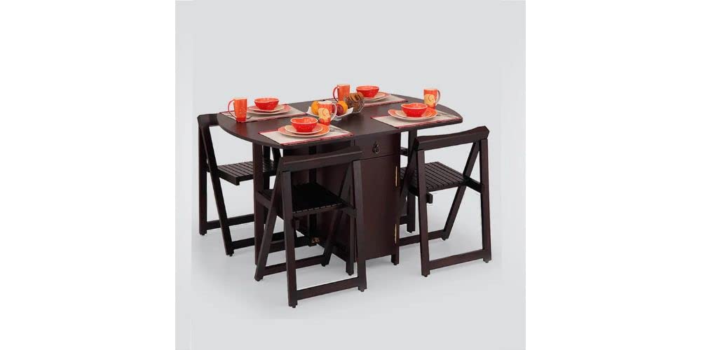 EKBOTE FURNITURE Wooden Folding Dining Table Set (138 x 90 x 75cm