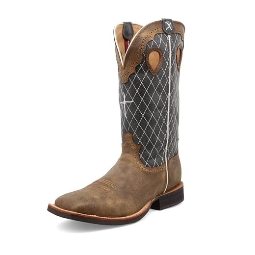 Twisted X Mens 14" Ruff Stock, Bomber & Blue, 9 D