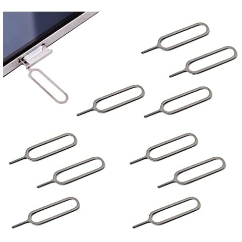 KOKOBASE 10Pcs SIM Card Removal Opening Tool, Tray Eject Pins Needle Opener, Universal Sim Ejector Tool for iPhone, HTC, Samsung Galaxy, Smartphone (10PCS) Cover
