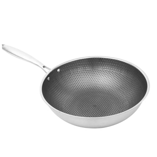 Wok de acero inoxidable 12 pulgadas con superficie antiadherente miniatura 1
