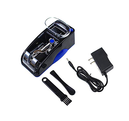 Portable Household Electric Cigarette Rolling Machine,Mini Automatic Injector Tobacco Roller Maker with Transparent Tobacco Hopper. (Blue one)