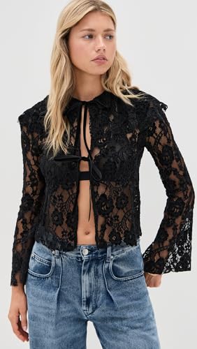 ALOHAS Women's Tolpa Velvet Lace Wine Blouse2