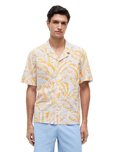 Image of Tommy Hilfiger Men's Lightweight Short Sleeve Cotton Beach Print Shirt with Pocket, Men's Casual Button Down Summer Shirts