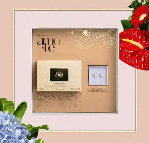 O Boticário Coffret Lily Swarovski, Creme Acetinado Hidratante Corporal con Cristales Swarovski®, Edición Especial