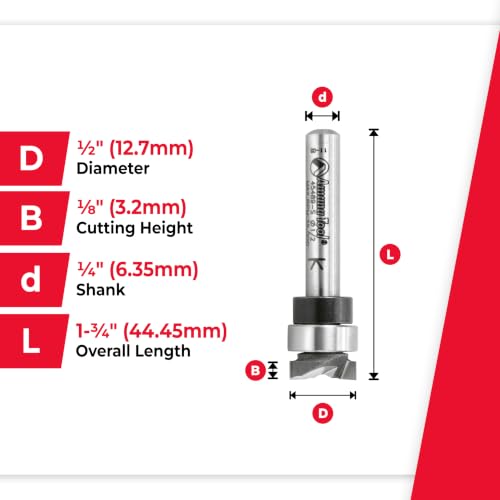 Image of Amana Tool - 45489-S Carbide Tipped Dado Clean out 1 /2 Dia x 1 /8 x 1 /4 inch Shank with Upp
