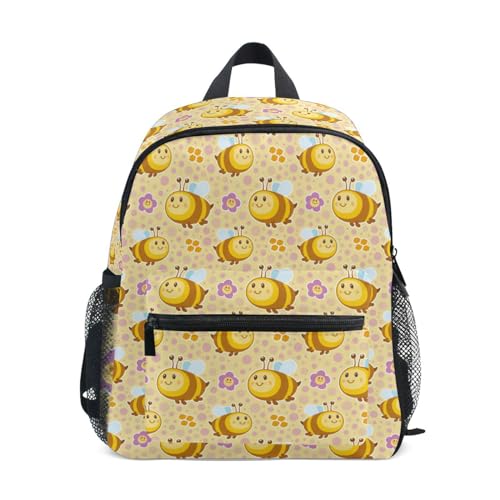 Sac à dos enfants motif abeilles avec sangle pour la rentrée en maternelle