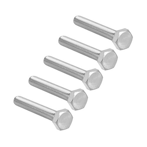 Image of 5 Pcs M10 Hex Bolt M10-1.5 x 65mm UNC Hex Head Screw Bolts A2-70(304) Stainless Steel Fully Threaded Hex Tap Bolts,Plain Finish,Fully Threaded (M10 x 65mm)