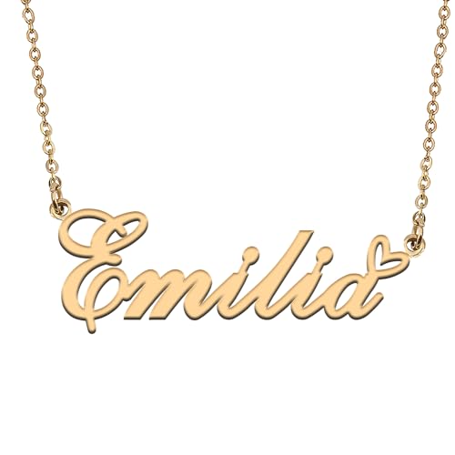 Collier prénom personnalisé en or et son pendentif cœur de haute manufacture