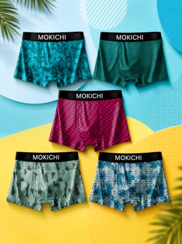 Image of Men's Boxer Briefs for Men Pack of 5 | Soft Stretchable Trunks with Elastic Waistband | Comfortable Breathable Innerwear, Sports & Gym