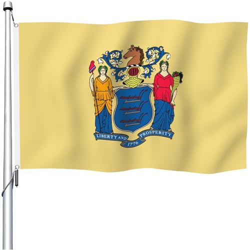 Drapeau du New Jersey 1,2x1,8m double face avec 2 oeillets pour decoration de jardin
