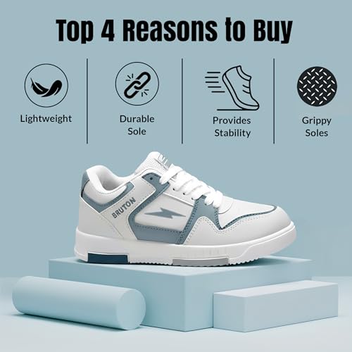 Image of BRUTON Men's Casual Sneakers | Lightweight Lace-Up Fashion Shoes | Comfortable Cushioned Walking Shoes, College & Travel