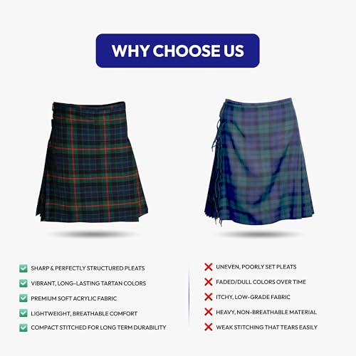 Image of Authentic Scottish Men's Tartan Kilts - Highland Light Weight Value Kilt | Embrace Your Heritage with Comfort