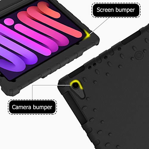 Avawo Kids Case For Ipad Mini 6 ( 2021 ,8.3 Inch ), Ipad Mini 6Th Generation Case For Kids, Shockproof Lightweight Handle Stand Case For New Ipad Mini 6Th Generation 8.3 Inch 2021, Black #TOP4