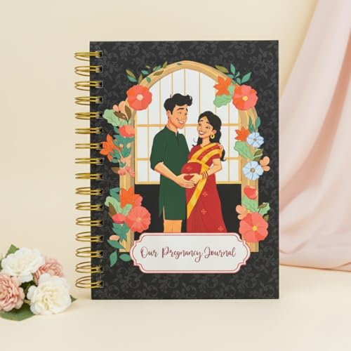 Image of Pregnancy Journal for Pregnant Women - 40-Week Bump Tracker & Memory Book with Stickers | Guided Pregnancy Planner with Prompts, Milestone Pages & Hardcover Keepsake | Gift for Expecting Moms (Happy family black)