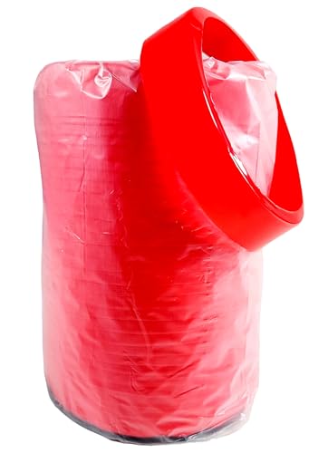PACTOGO Red Color Heat Shrink Bands - Fits Round Plastic Soup/Deli Containers Sizes 8-32 Ounces (Pack of 250)