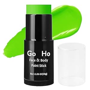 Go Ho Cream-Blendable Light Green Face Paint Stick (1.06 Oz),Full-coverage Light Green Body Paint Stick for Halloween Cosplay SFX Makeup,Waterproof,St Patricks Day Accessories