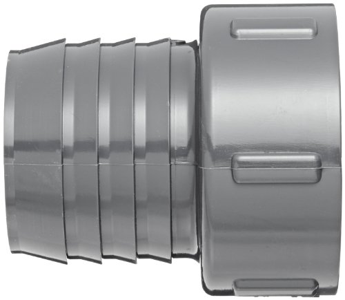 Spears 1435 Series PVC Tube Fitting, Adapter, Schedule 40, Gray, 1-1/2" Barbed x NPT Female