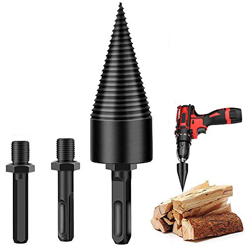 image for PuzFun Wood Splitter Drill Bit 3 pcs, Firewood Drill Bit Wood Splitter
