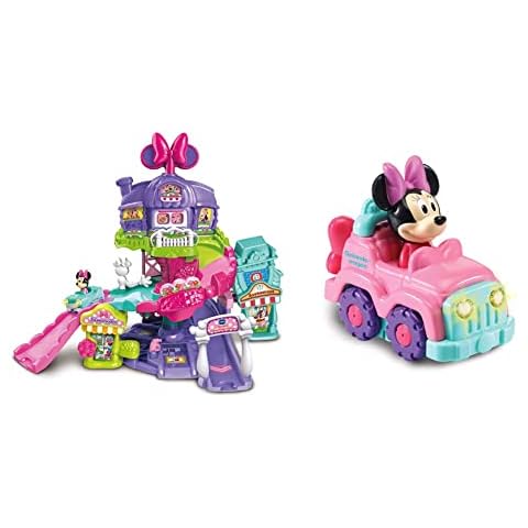 Vtech 80-521804 TUT TUT Baby Flitzer - Minnies Einkaufsabenteuer, Babyautos, Mehrfarbig & 80-521704 TUT Baby Flitzer-Minnies Geländewagen Babyspielzeug Cover