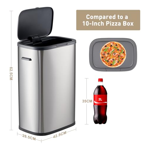 Basurero de 55L con tapa abatible y cuerpo acero inoxidable miniatura 5