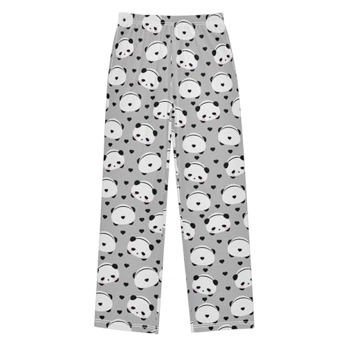 Boys' Pants Panda Bear Black Heart Animal Long Bottoms Jogger Pants Elastic Waist Trousers with Pockets S-XL