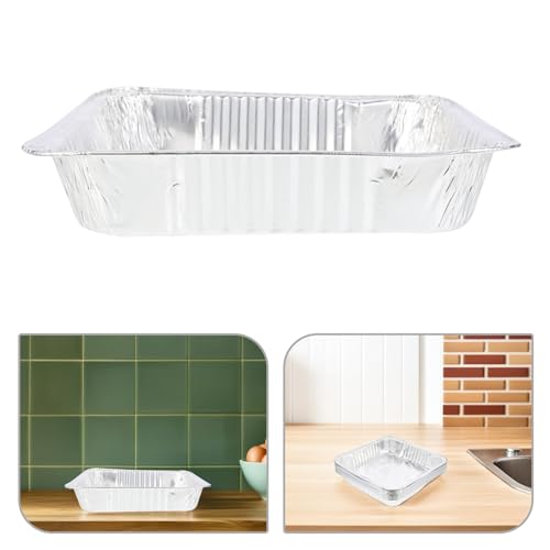 Bandejas de aluminio cuadradas para hornear pastel moldes desechables de barbacoa 1440 ml 4
