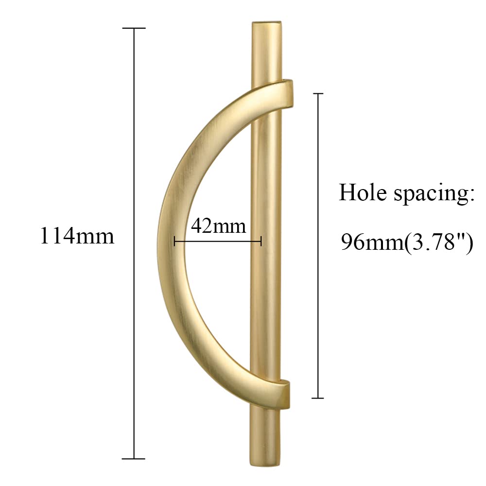 DAPANIY Brushed Gold Cabinet Pulls Drawer Pulls, Half Moon Shape Cabinet Pulls Gold Dresser Handles - Image 4