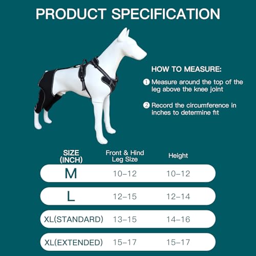 Image of Adjustable Dog Knee Brace with Leash, Hind Leg Support for Joint Pain, ACL Injury Recovery, Anti-Lick Wrap Harness Set