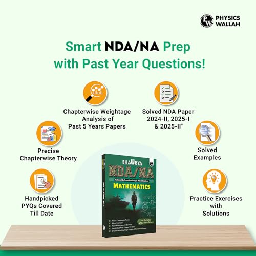 Image of PW Shaurya NDA /NA Mathematics Book | 2025 Solved Paper | Chapterwise Theory, Solved Examples, Practice Exercises | For National Defence Academy & Naval Academy Exam 2025-26