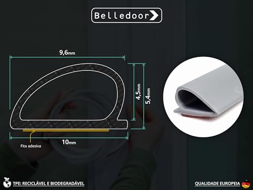 Borracha Vedação Auto Adesiva Veda Fresta 5792 Para Porta De Madeira 5,5mts Para Porta E Janela Veda