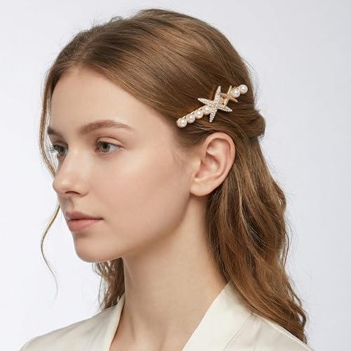 Image of Annacreations 25 Pcs Korean Fashion Style Pearl Rhinestone Metal Hair Clips Hair Pin Multicolor Clip Stylish Jewellery Hair Accessories for Women's & Girls
