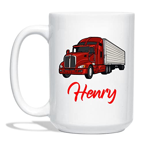 Personalized Semi Truck Mug - Custom Semi Truck Coffee Mug - Kids Mug -...