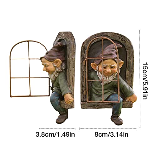 Jardim Peeker Yard Art Gnomo, Estátua de Gnomo de Jardim, Impermeável e Resistente a UV Escultura Hu