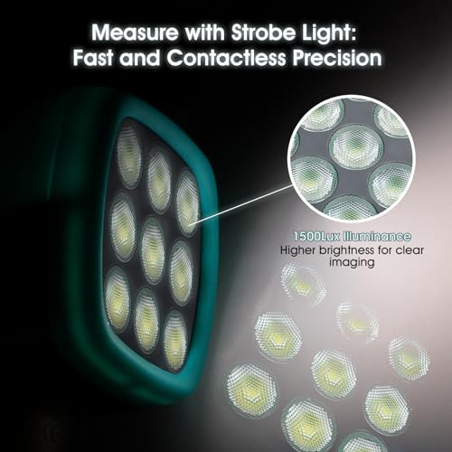 Image of BTMETER Digital LED Stroboscope Tachometer DT100B Non Contact Strobe Light | 60-999,999 RPM /Hz, 0.001% High Accuracy for Car Engine Gear HVAC Motor Troubleshoot w /Data Storage,Freeze Motion in Real-Time
