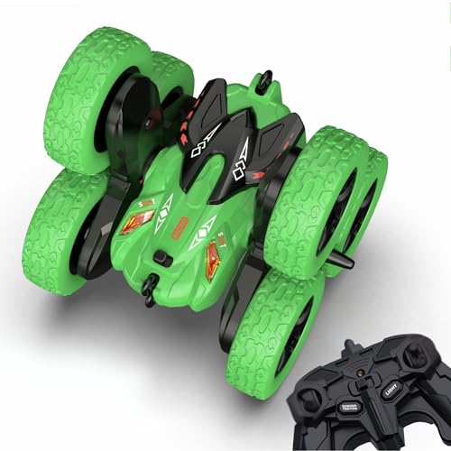Akrobat Araba — Oyuncak 2.4 GhZ Uzaktan Kumandalı Full Fonksiyon Işıklı Şarjlı 360° Dönebilen 6 Tekerlekli Drift Atabilen (mavi-yeşil) (Yeşil)