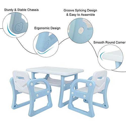 Bureau et chaise enfants pour activités créatives dans la chambre bleue - 6