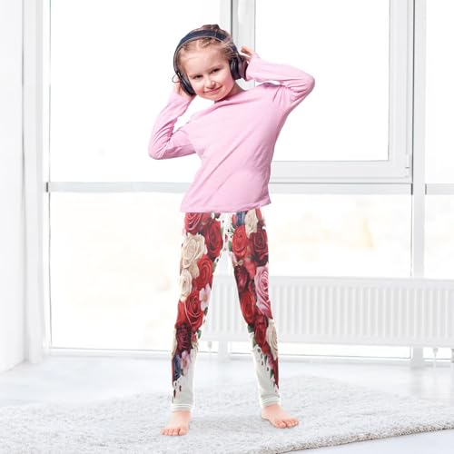 Toddler Girls Leggings Printed Yoga Pants Leggings Love Heart Rose for Kids4
