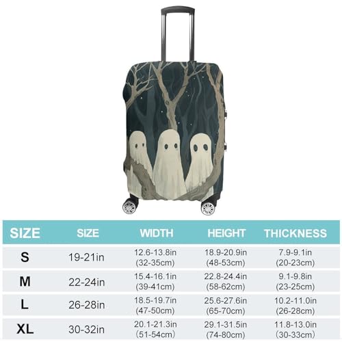 Travel Luggage Cover Suitcase Protector Three White Ghosts Elastic Washable Suitcase Cover Anti-scratch Spandex Baggage Covers Fits 18-32 Inch Luggage2